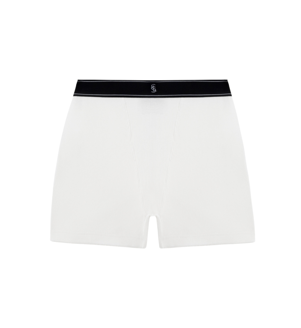 L'essence Studio Ribbed White boxer shorts