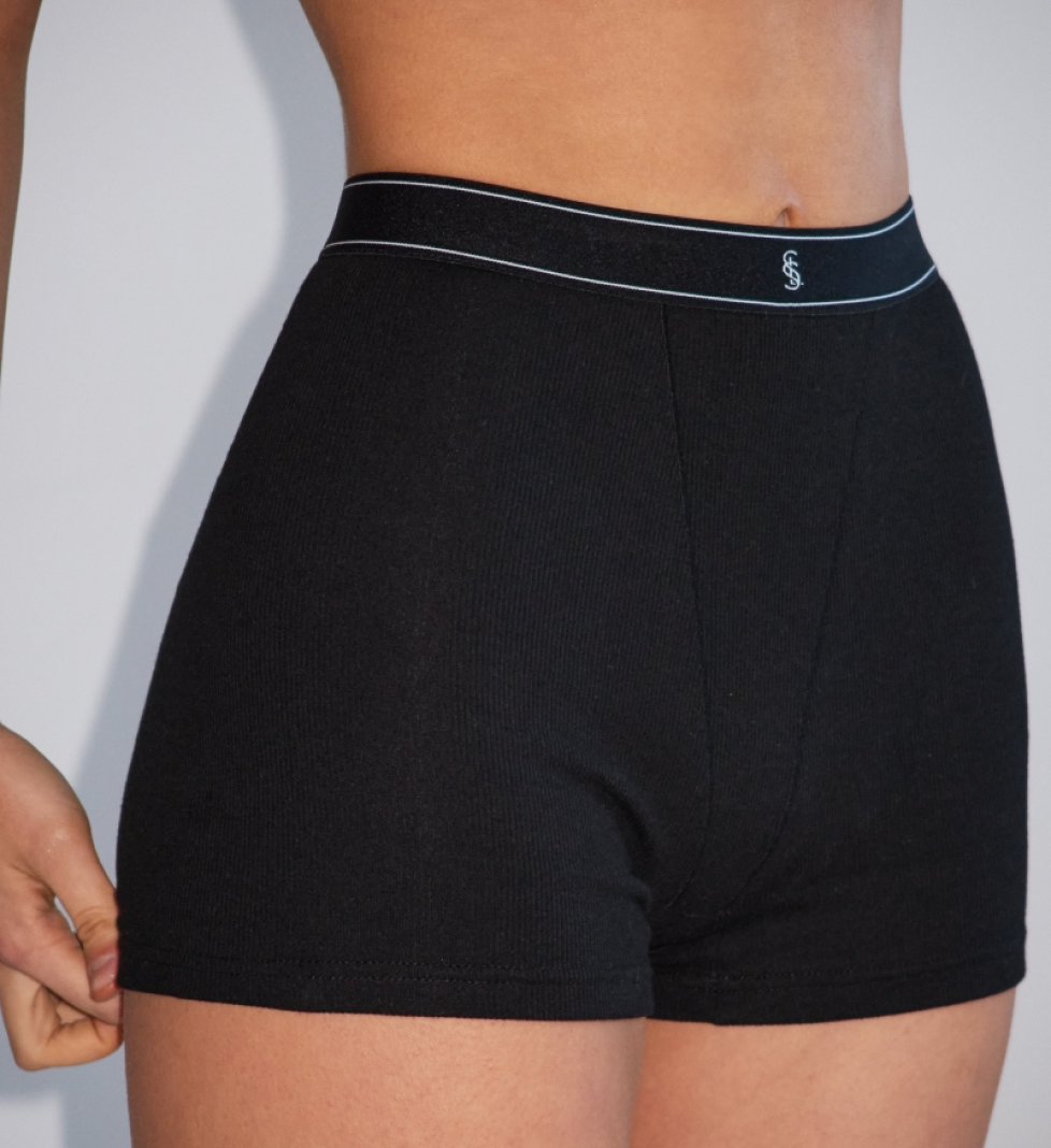 L'essence Studio Ultimate Ribbed Black boxer shorts