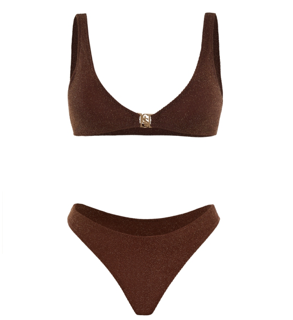 L’essence Studio Swimsuit KEIRA Chocolate Lurex