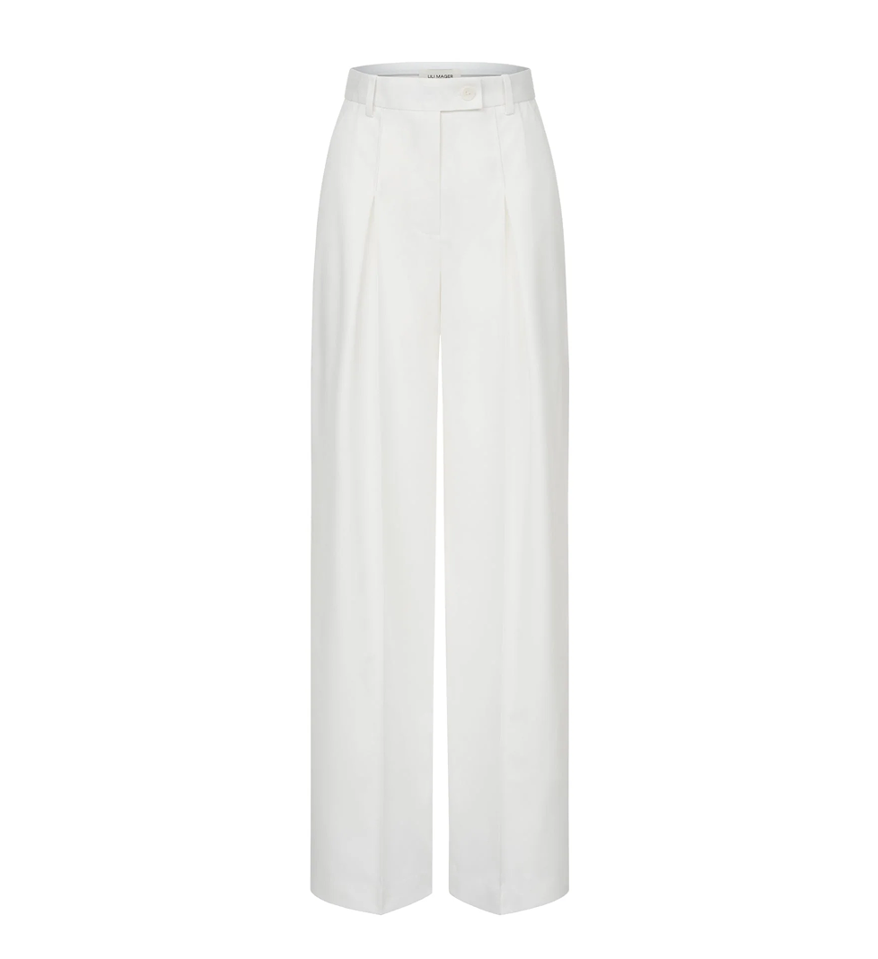 LILI MAGER Loose cut pants with black milky