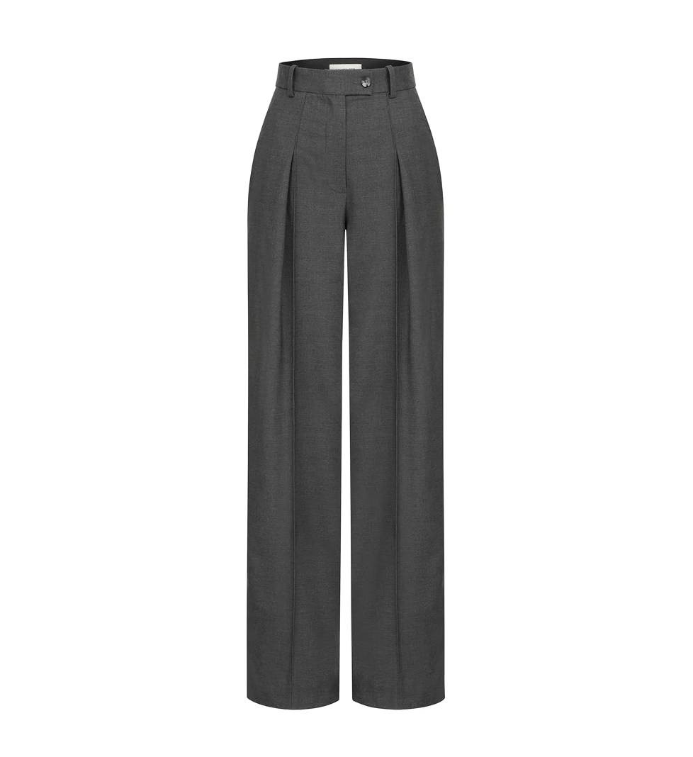 LILI MAGER Loose cut pants with grey pleats