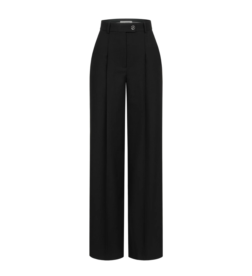 LILI MAGER Loose cut pants with black pleats