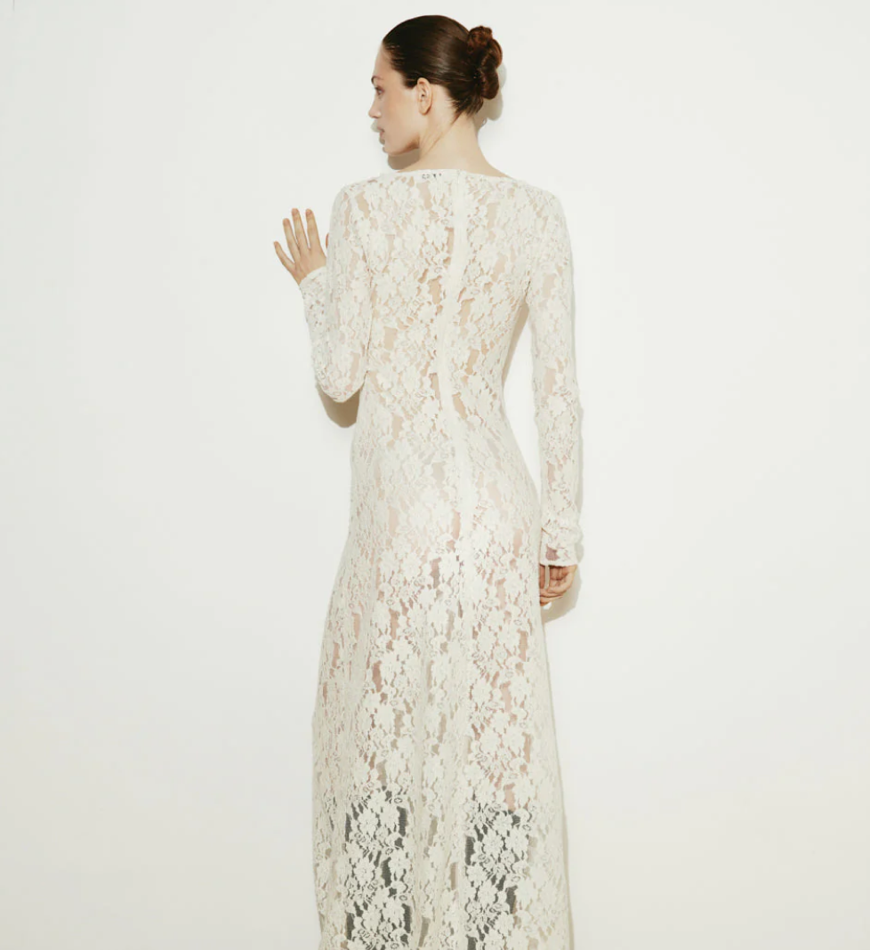 LILI MAGER Lace maxi Dress white