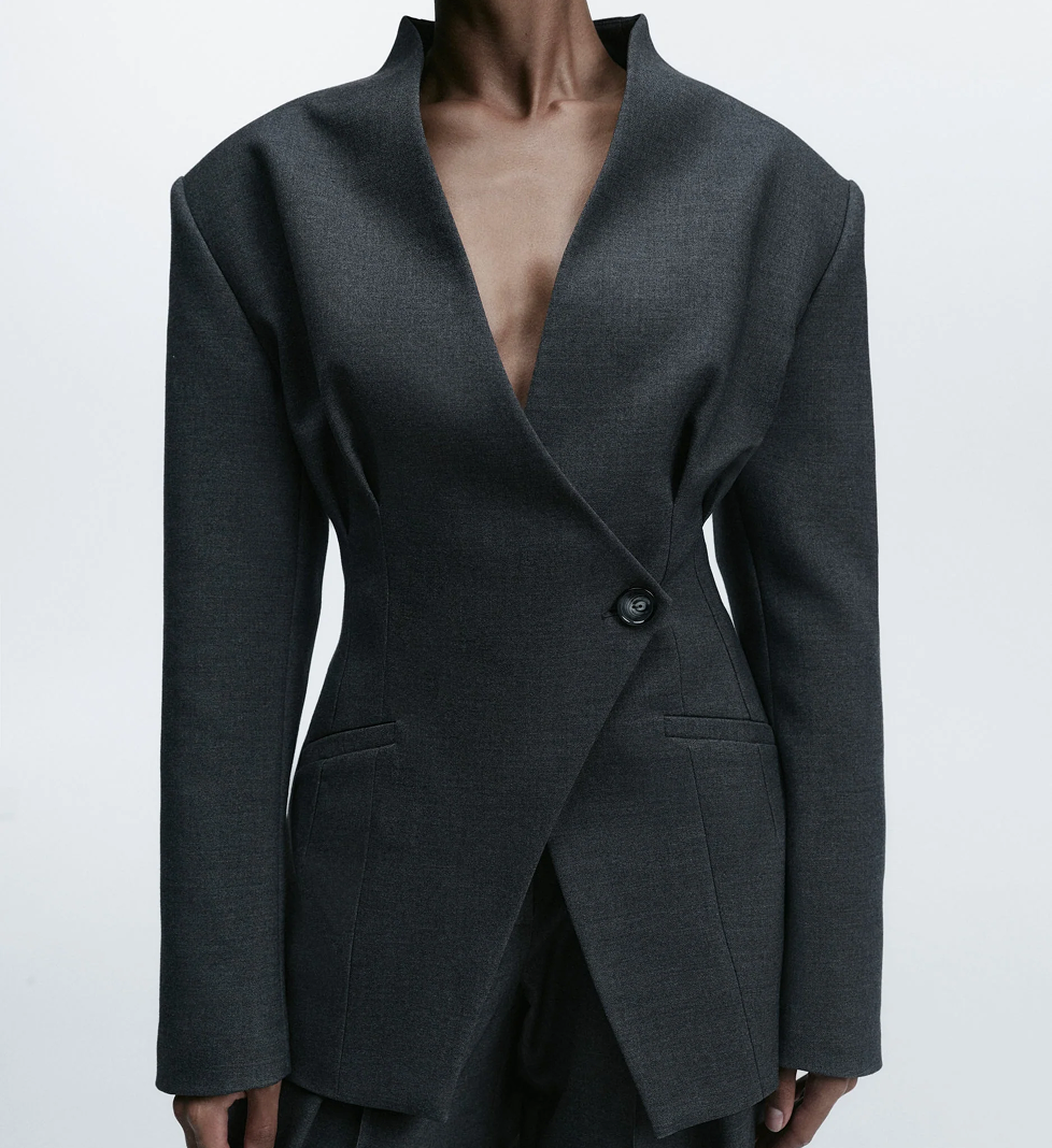 LILI MAGER Asymmetric cut grey Jacket 