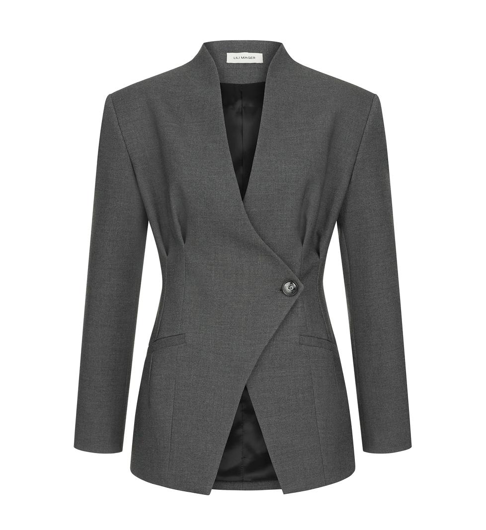 LILI MAGER Asymmetric cut grey Jacket 