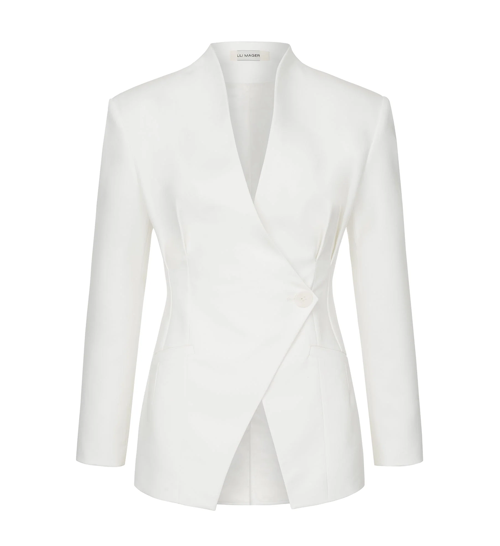 LILI MAGER Asymmetric cut white Jacket 