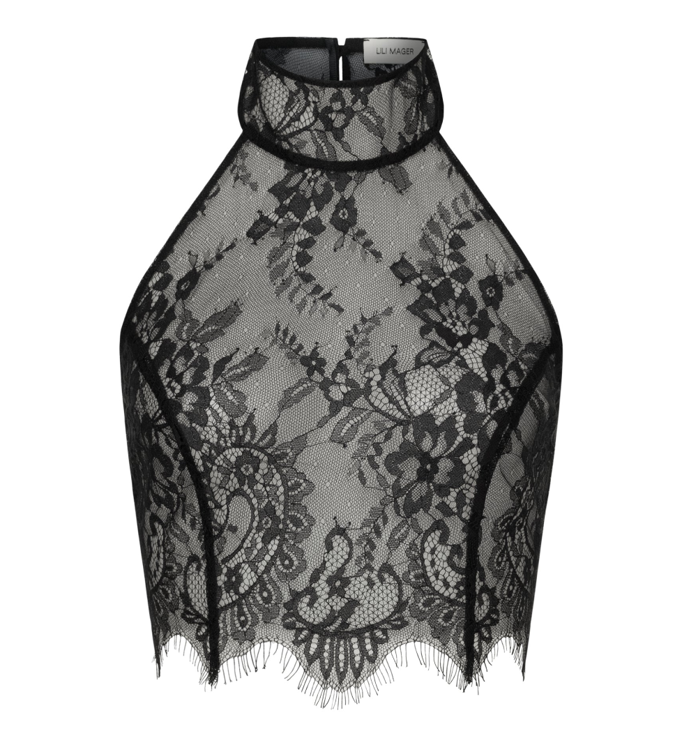 LILI MAGER Lace Top Black