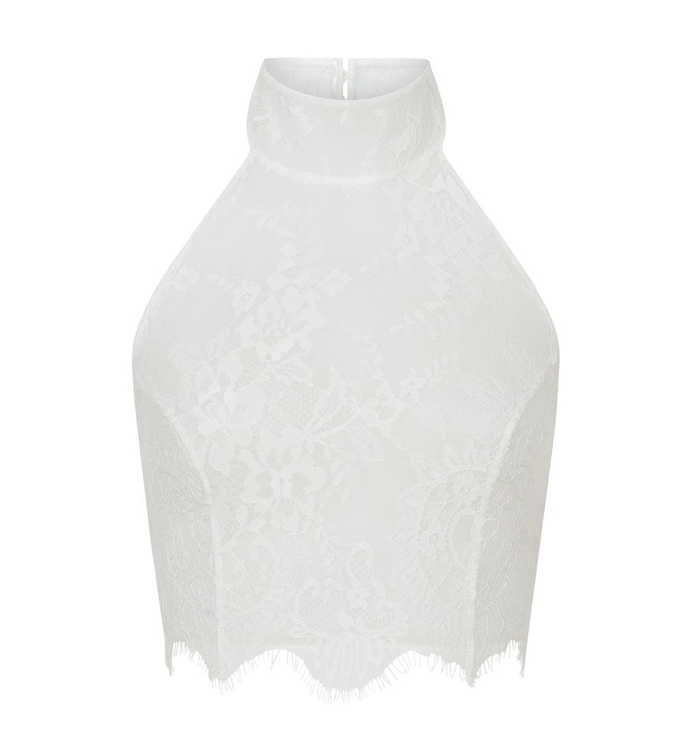 LILI MAGER Lace Top White