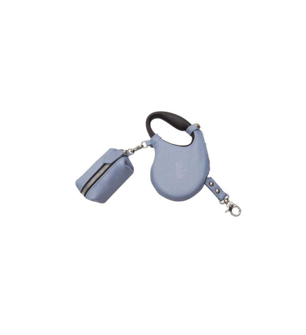 MALTIPOO Retractable leash with small bag Light Blue