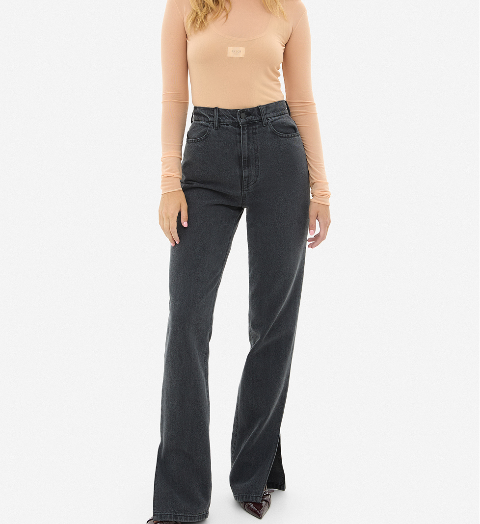 Match Denim Gray slit jeans