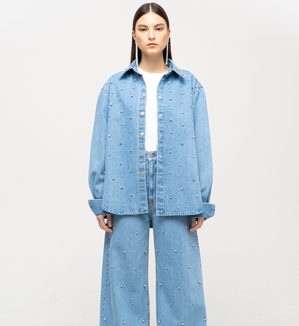 Match Denim Shining Blue Denim Shirt