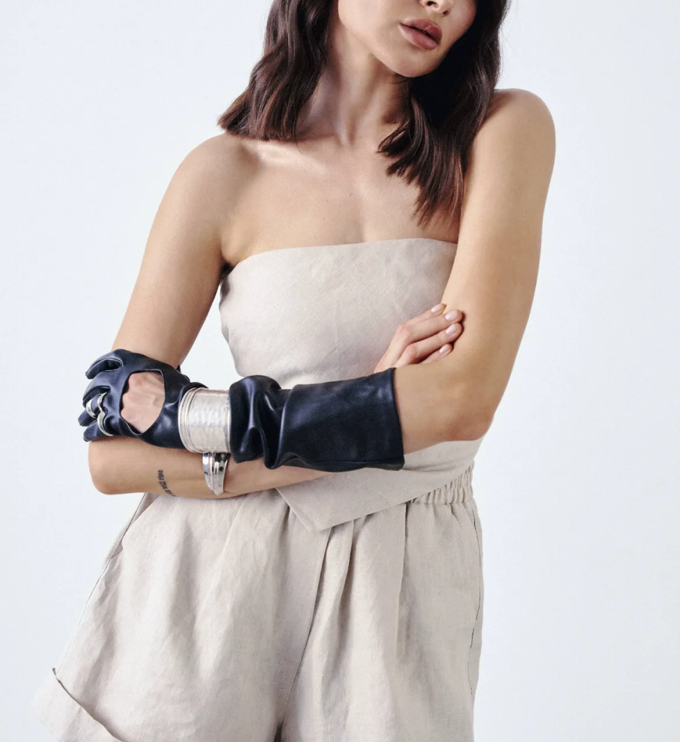 MERISTRUSS linen top bandana beige