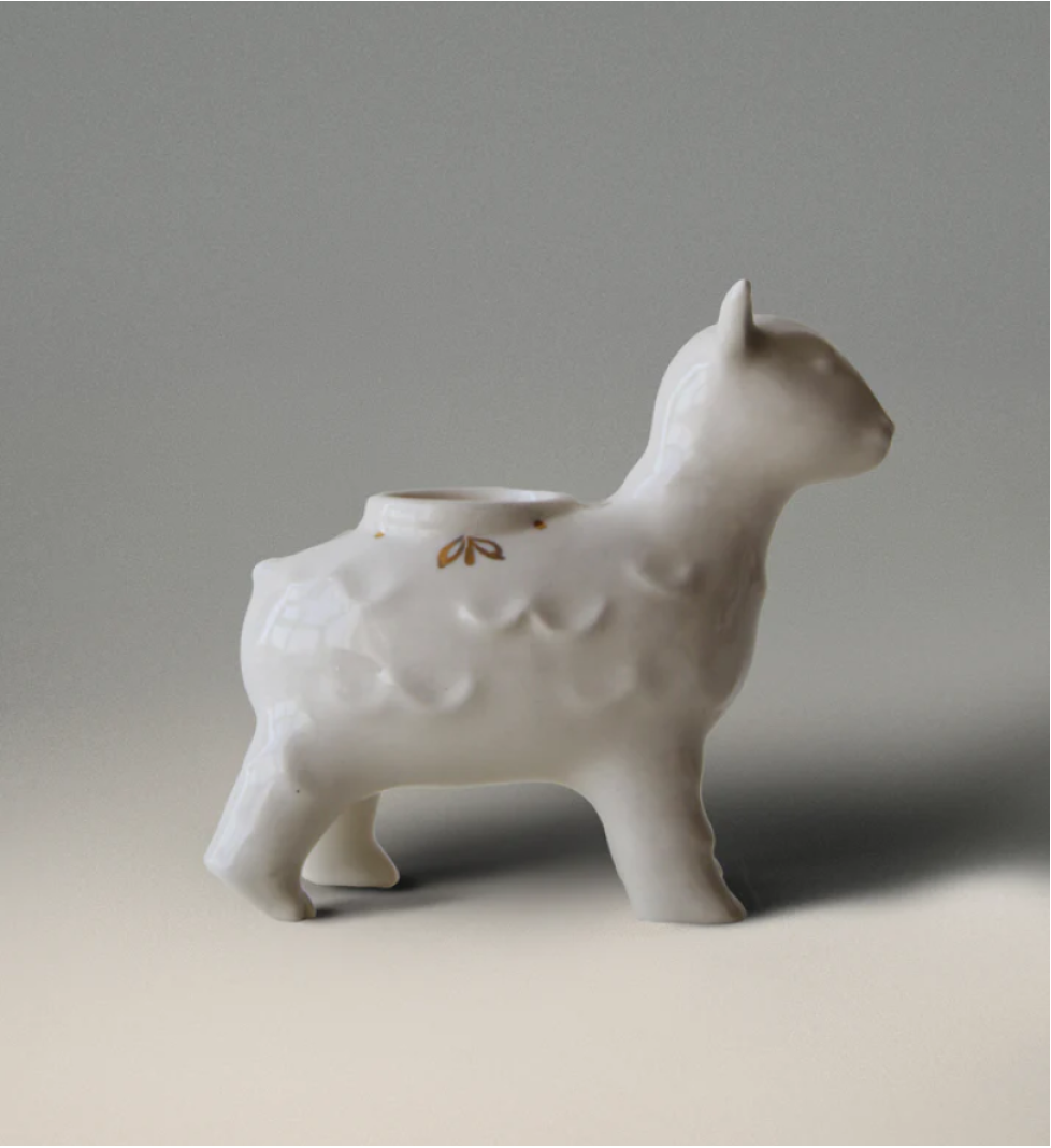 NADRA Candle holder Sheep with Gold
