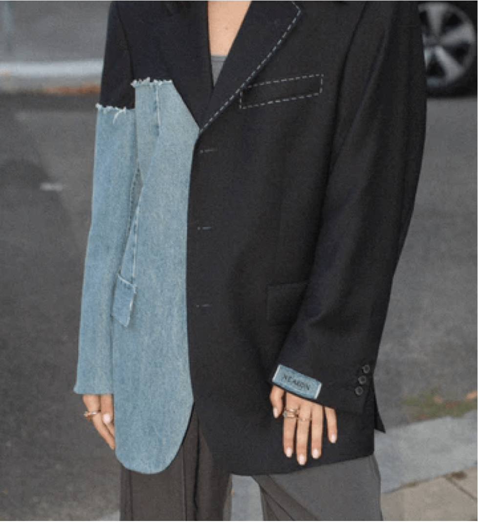 NEARON STUDIO Vintage blazer with denim
