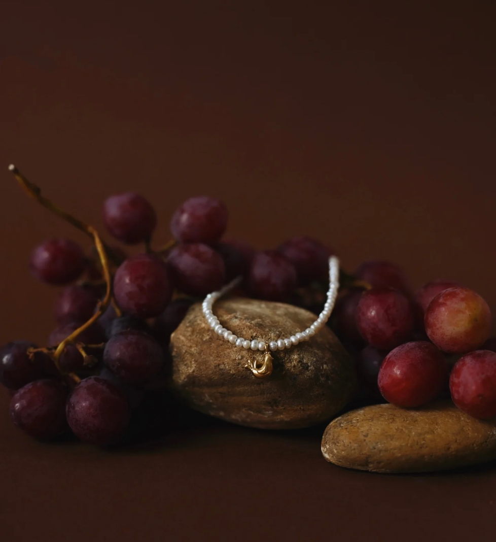 NYNI Choker with river pearls Ptashka golden