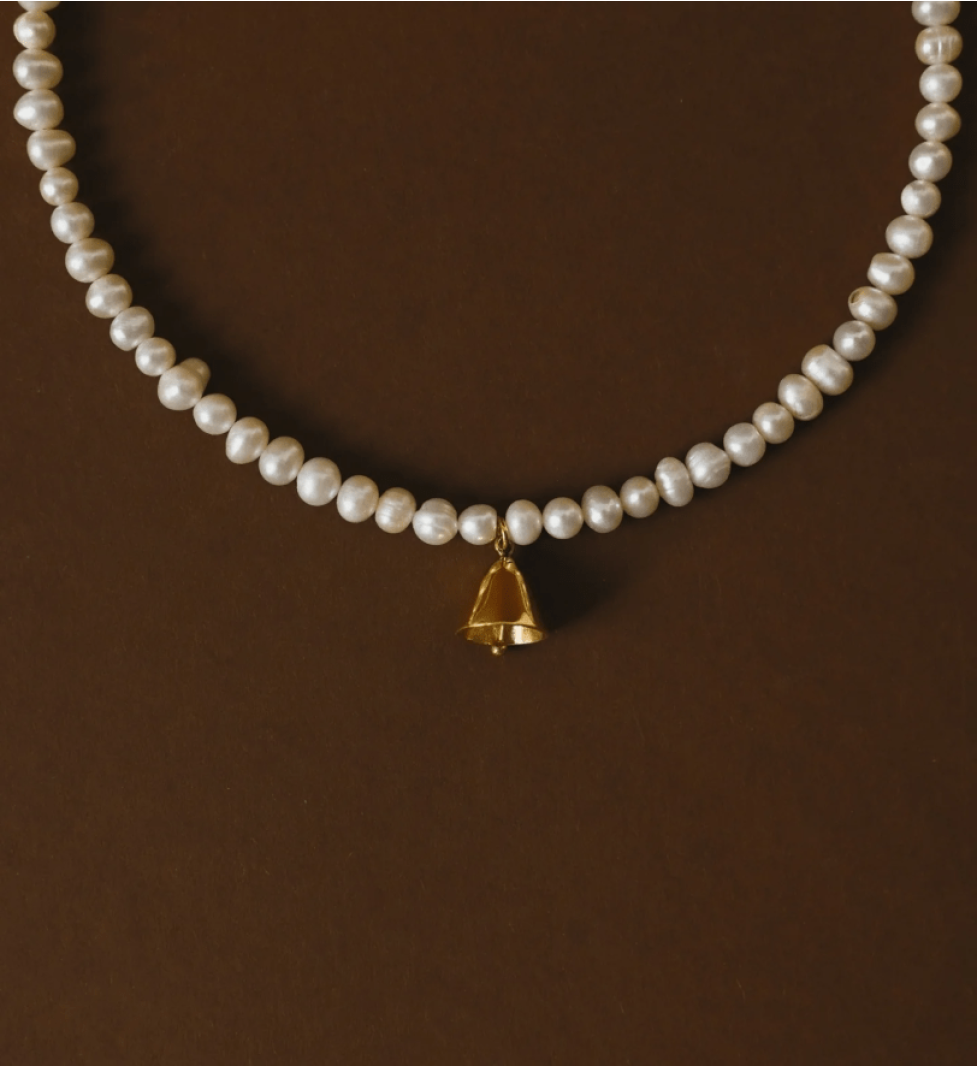 NYNI Necklace with river pearls Dzvin golden
