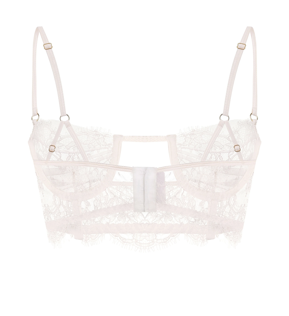 PeachPeach Obsession Lace and Mesh Bustier Milk