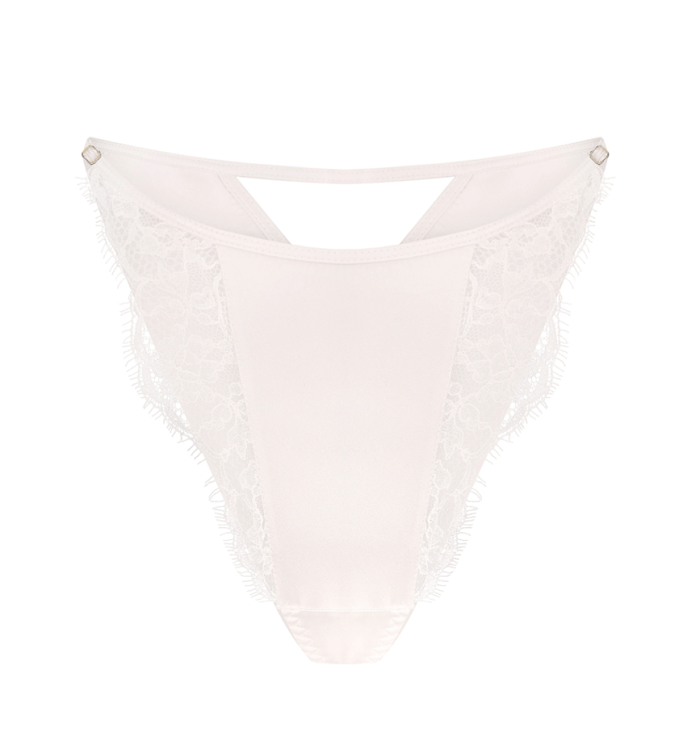 PeachPeach Obsession Lace and Silk Tanga Black
