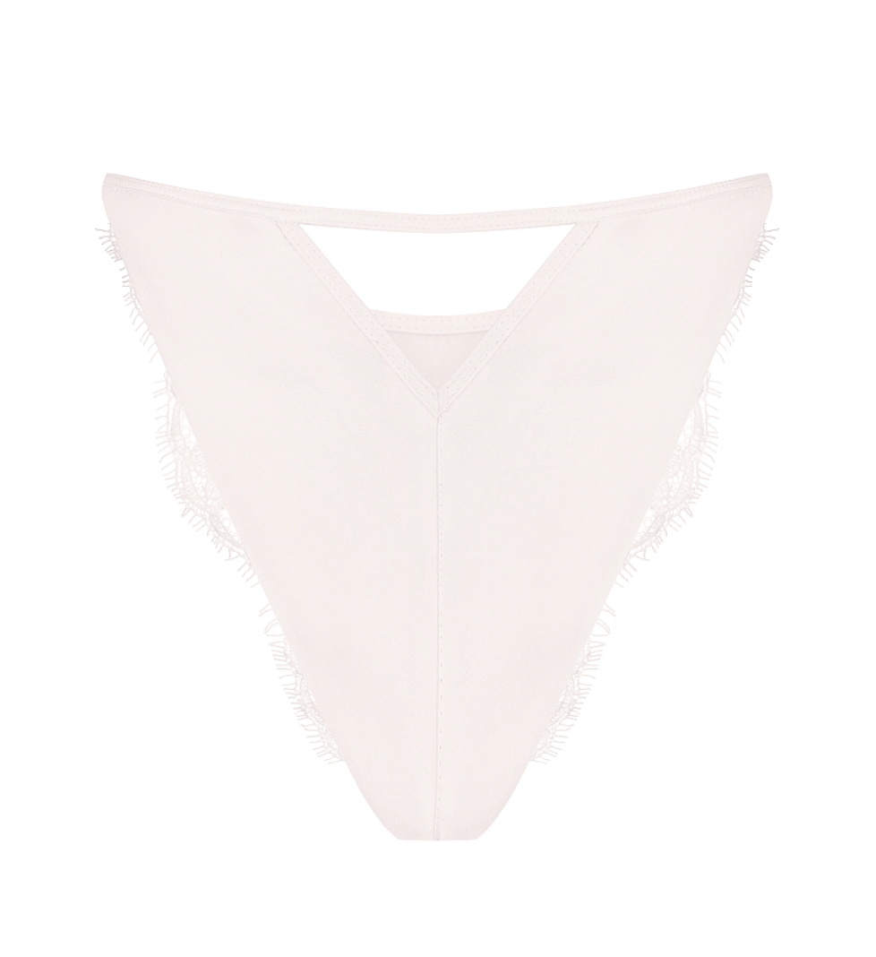 PeachPeach Obsession Lace and Silk Tanga Black