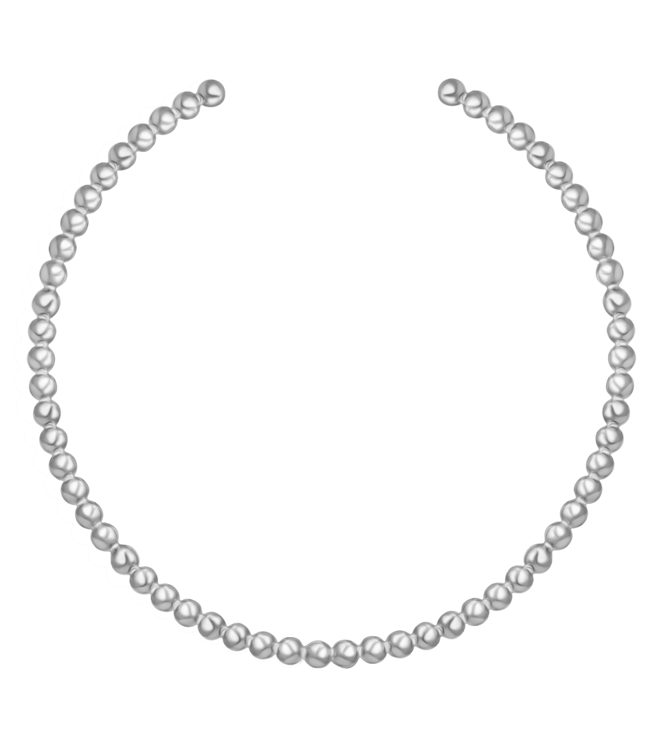 RIMMART Necklace Puffy Silver