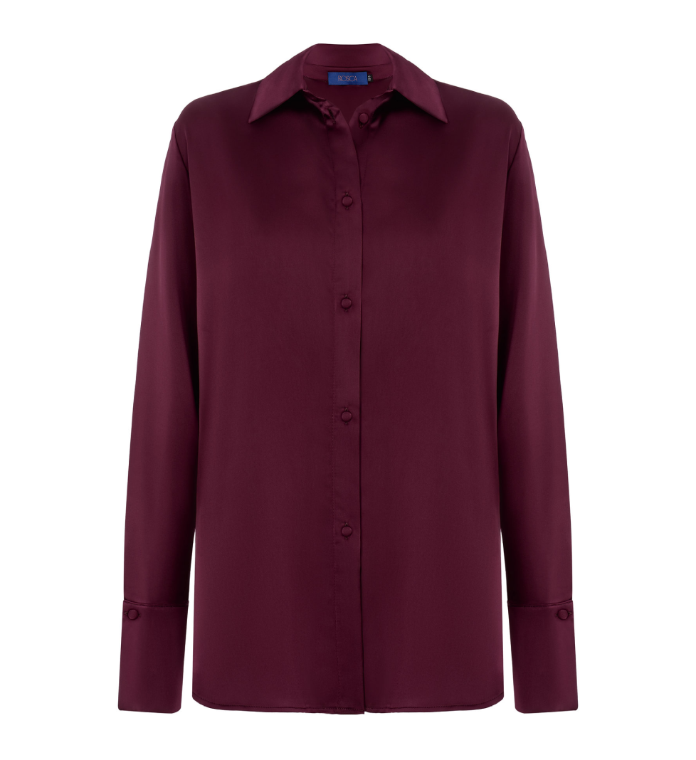 ROSCA satin blouse with Burgundy top
