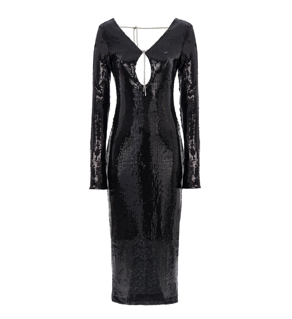 ROSCA Dress Grace in sequins Black