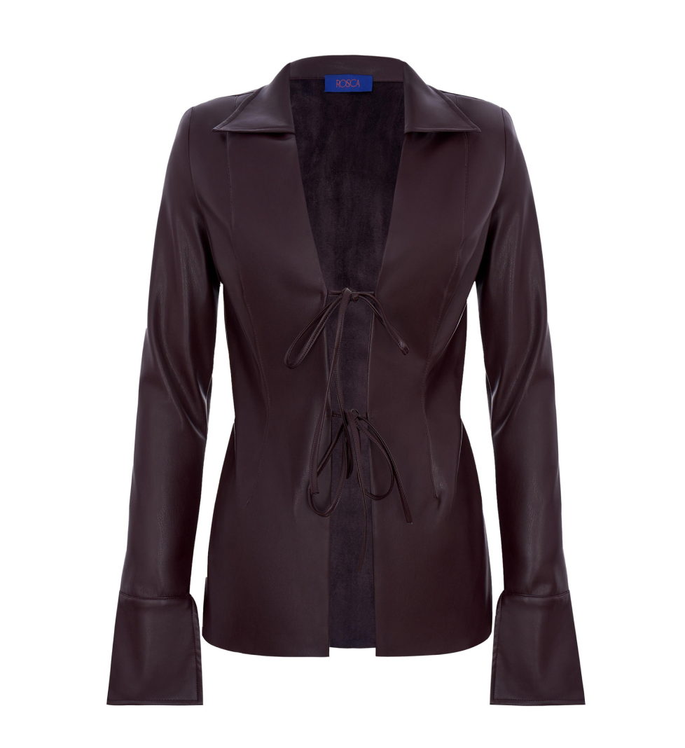 ROSCA Burgundy leather shirt