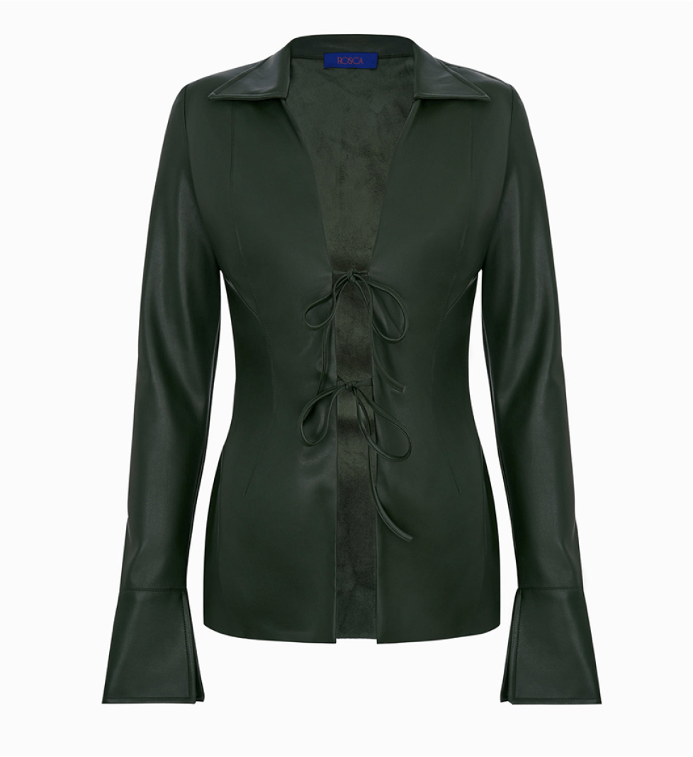 ROSCA Khaki leather shirt