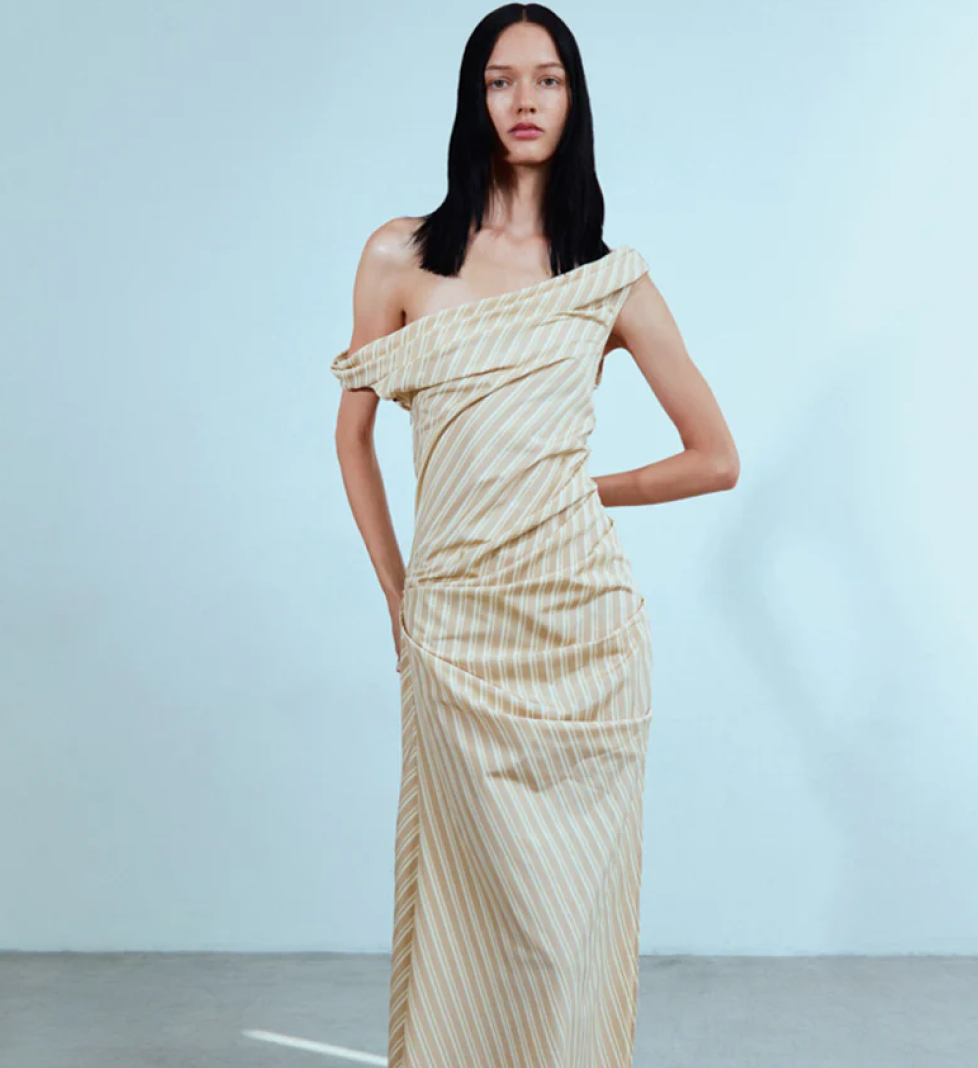 SAYYA Maxi Dress with draping Beige