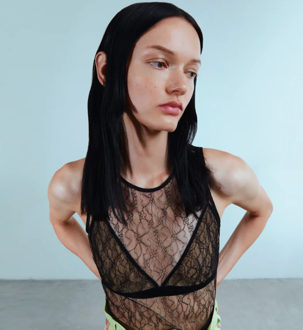 SAYYA Lace Tank Top Black
