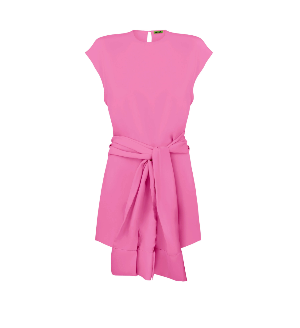 SAYYA Silk top with belt Pink