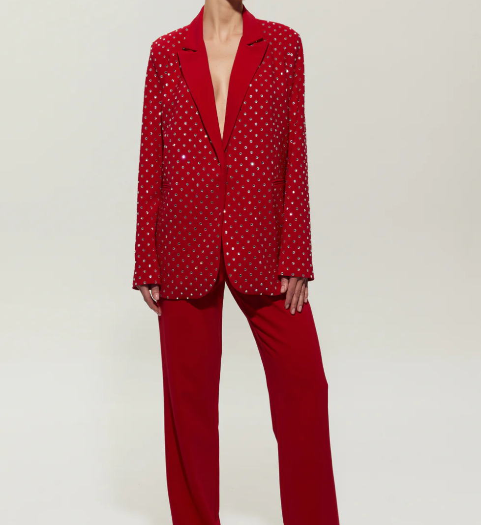 SEMENENKO Red suit with jacket with crystals