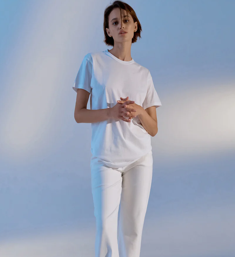 SEMENENKO White t-shirt with a heart on the back