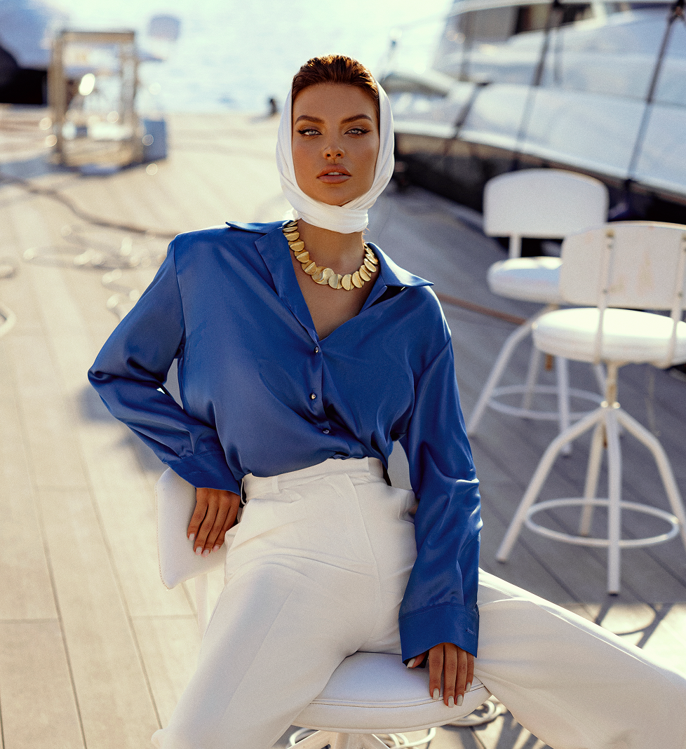 The Base blue blouse