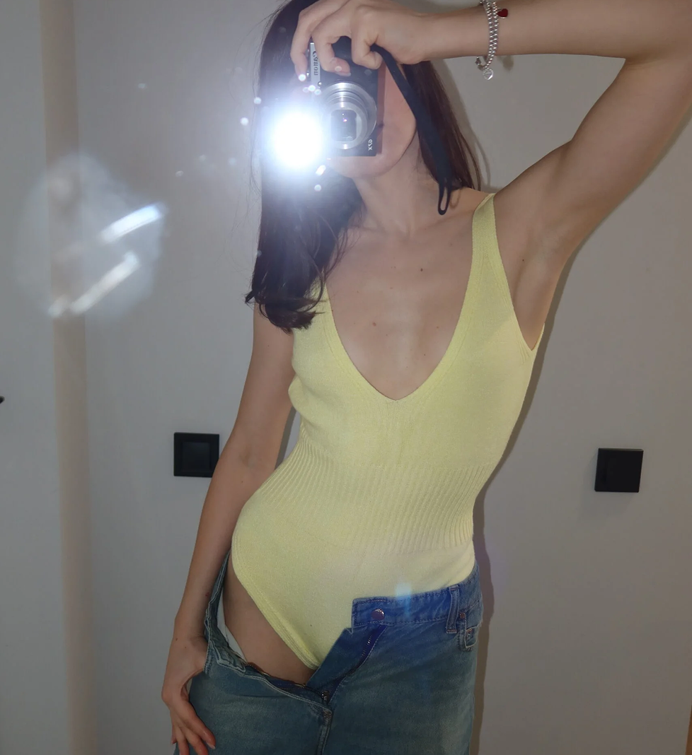 The7thHeaven Knitted bodysuit in yellow