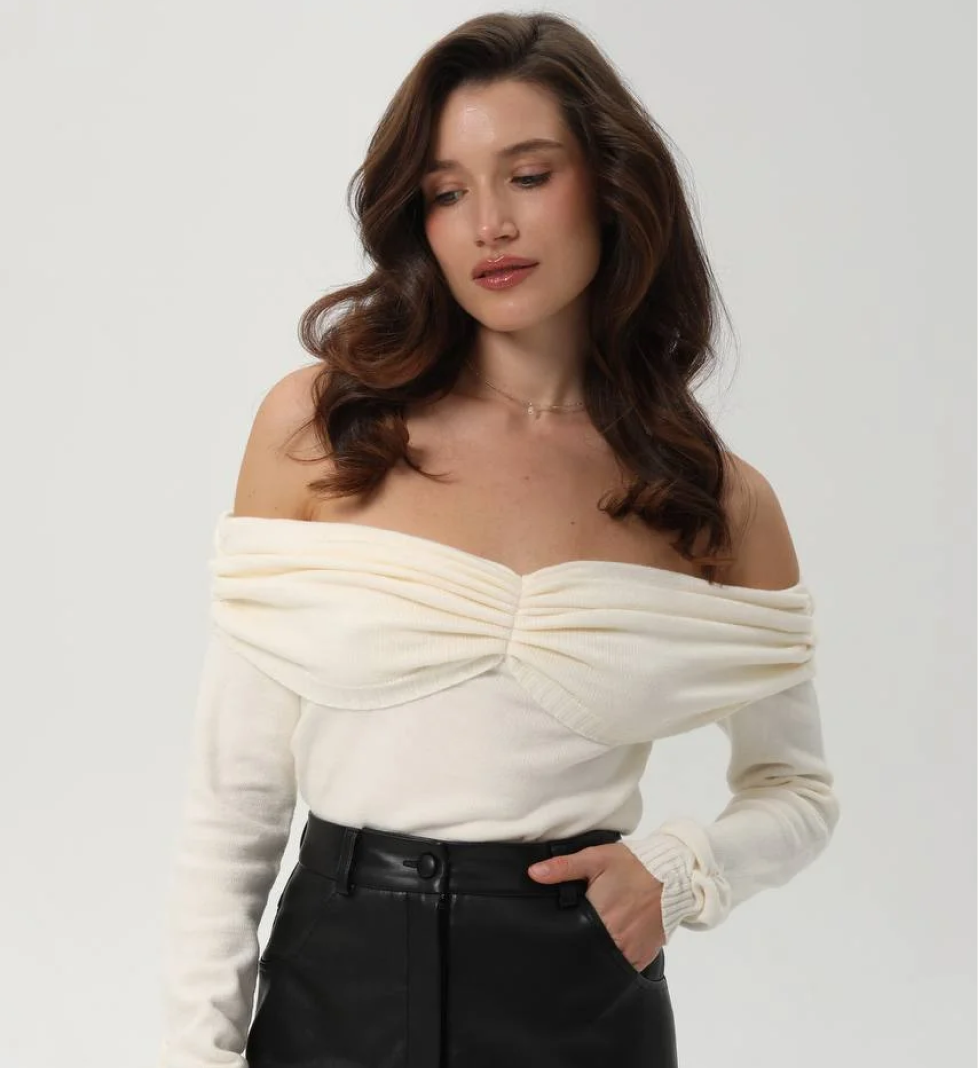 The7thHeaven All Eyes on You knitwear in milk