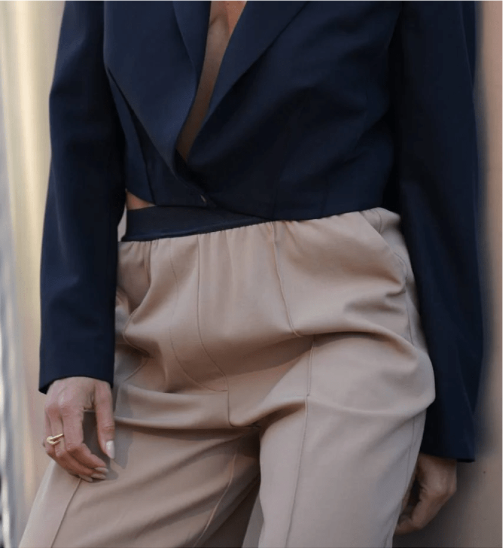 The Law of Love “Chain” trousers with rubber beige