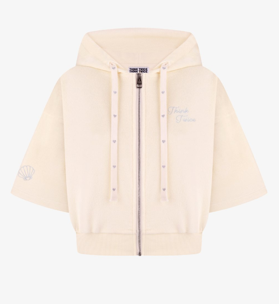 THINK TWICE Terry hoodie milk