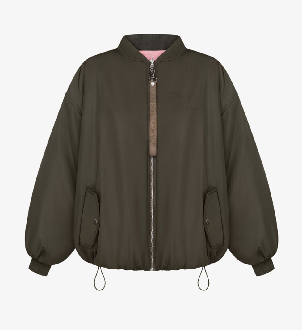 THINK TWICE Bomber double-sided khaki pink
