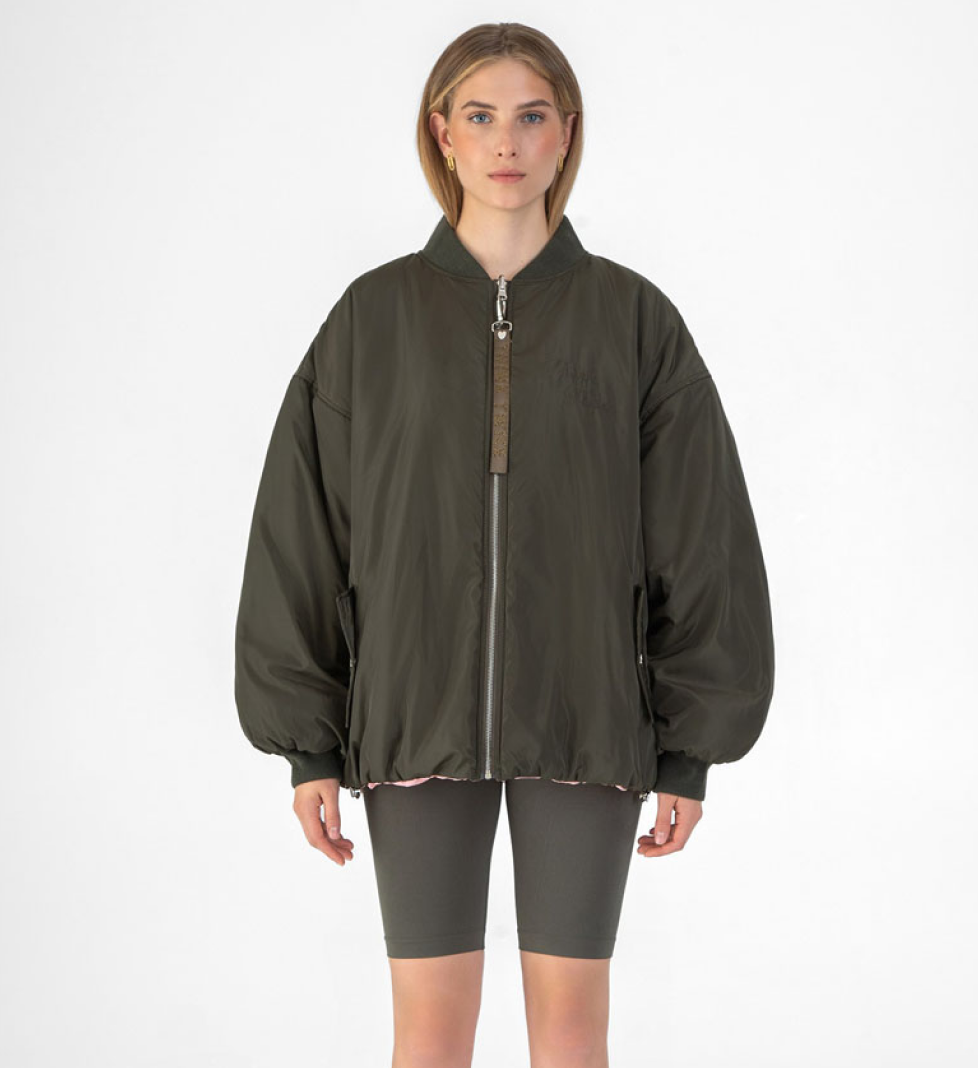 THINK TWICE Bomber double-sided khaki pink