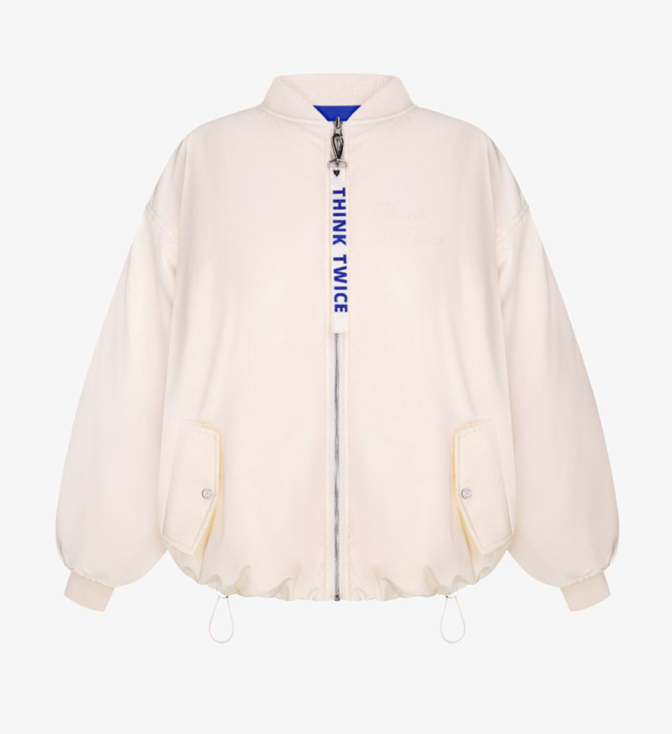 THINK TWICE Bomber double-sided milk blue