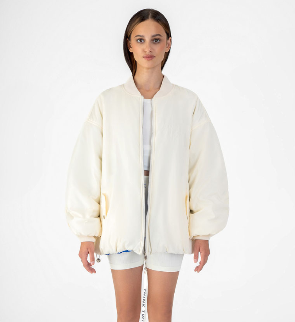 THINK TWICE Bomber double-sided milk blue