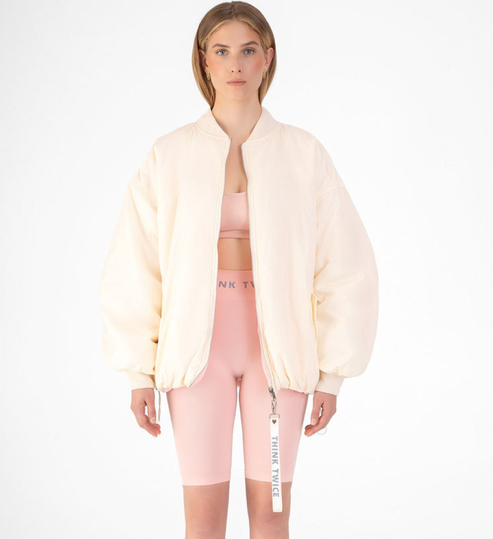 THINK TWICE Bomber double-sided milk pink