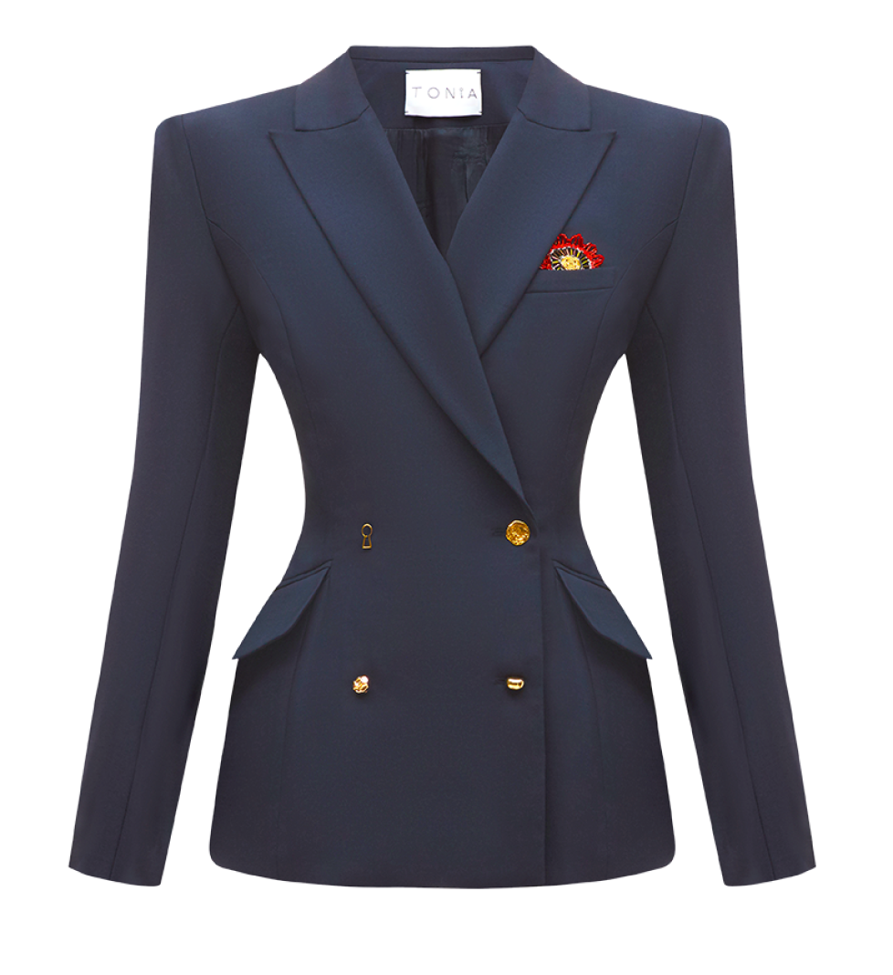 TONiA Double-breasted NEW LOOK blaser in blue