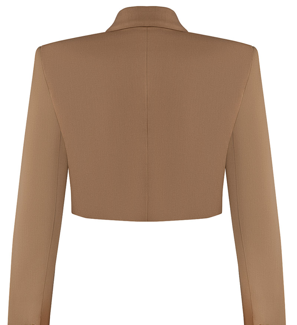 TONiA Short blazer with embroidery camel