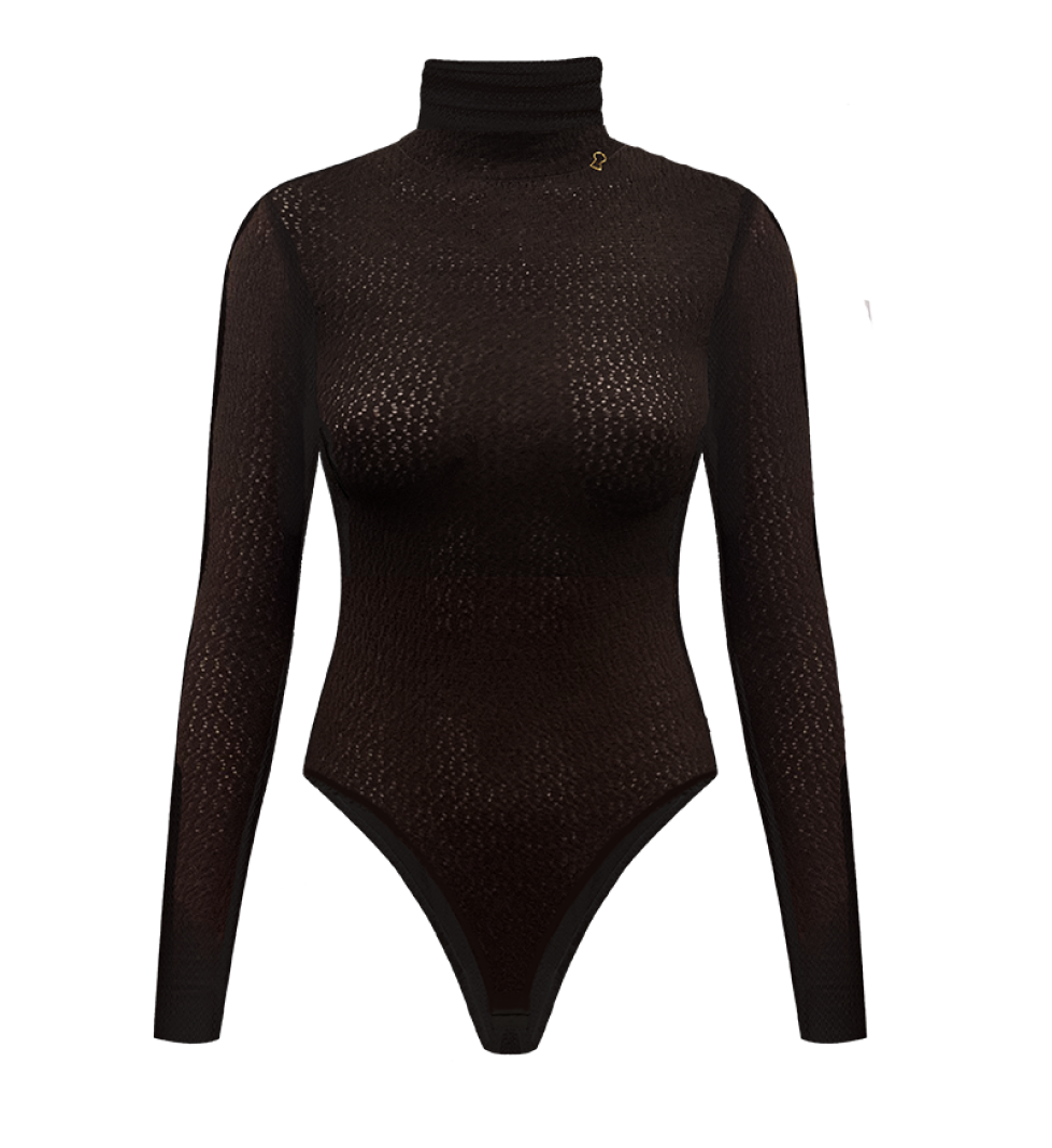 TONiA Merino bodysuit basic brown