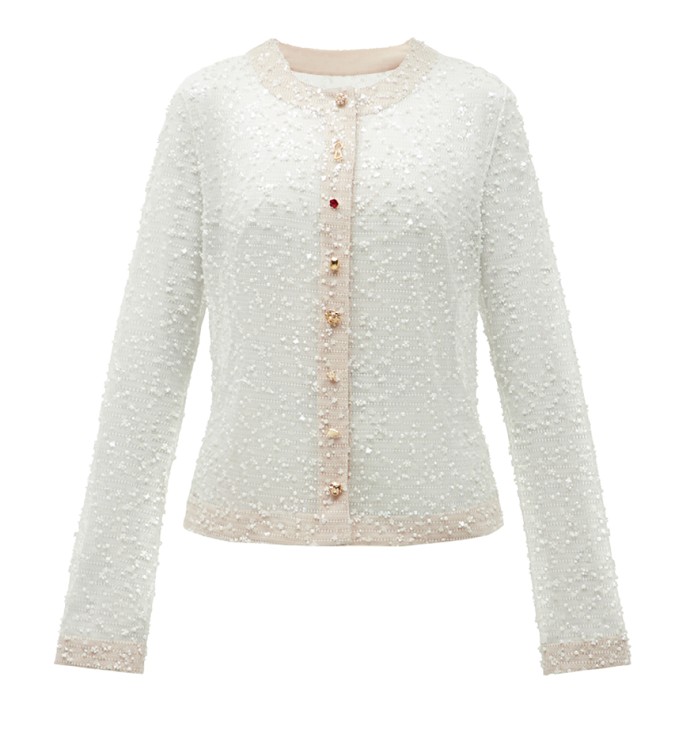 TONiA Beaded cardigan milk