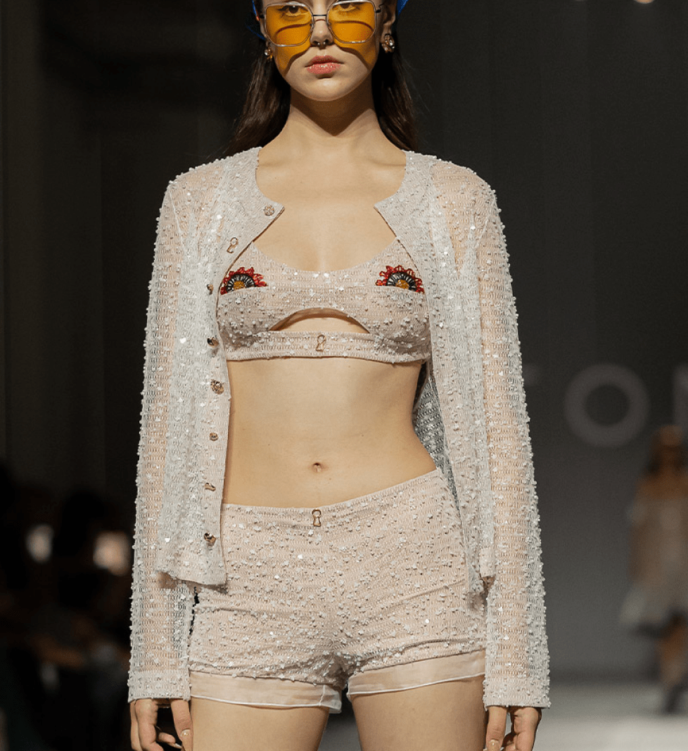 TONiA Beaded shorts milk