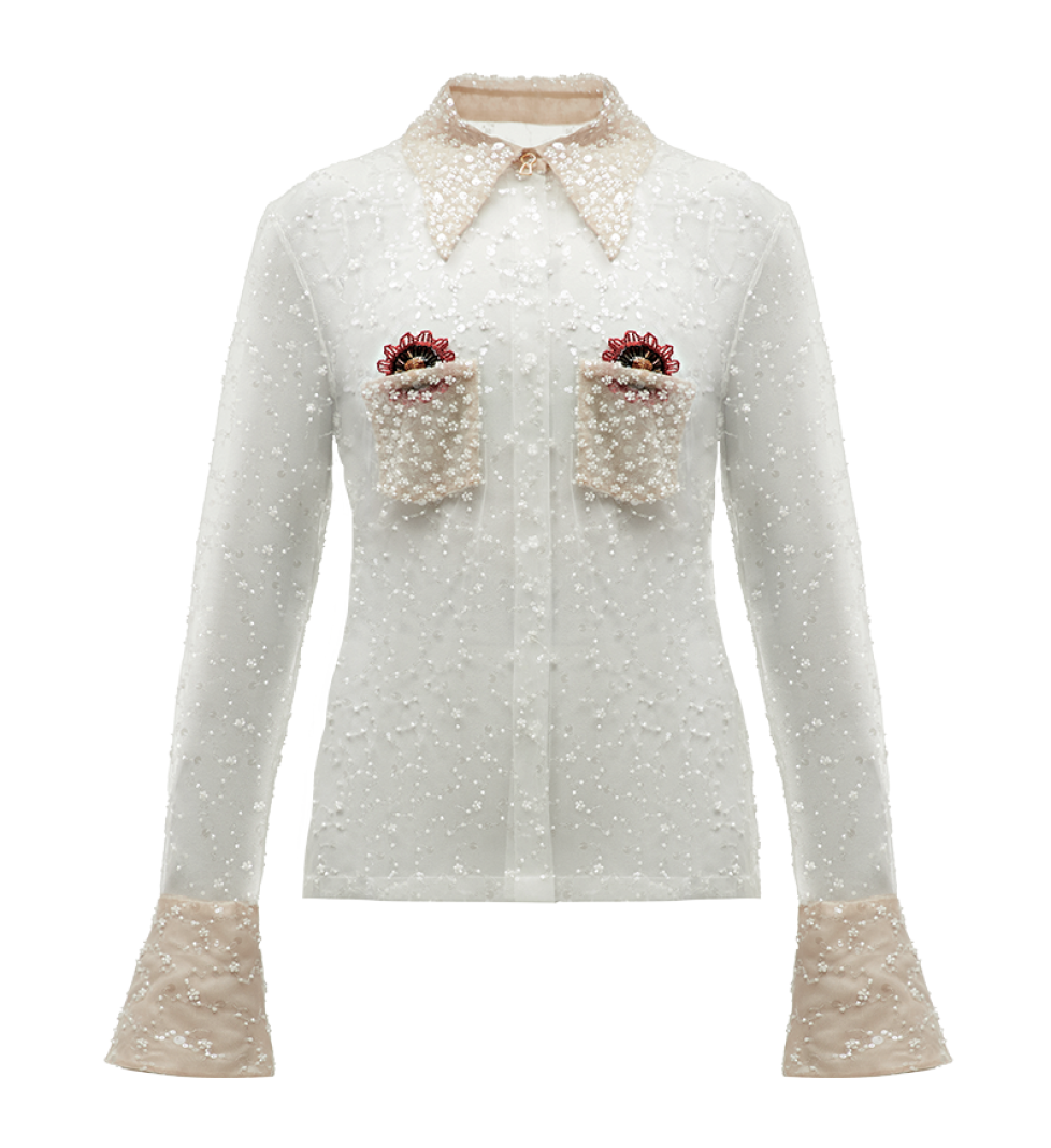TONiA Beaded shirt milk