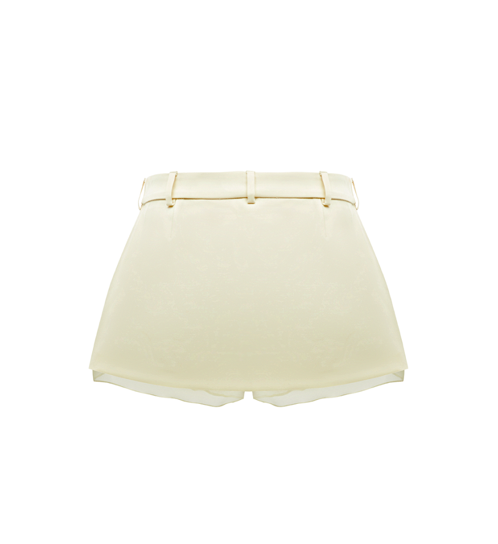 TONiA NEW LOOK WRAP SKIRT-SHORTS in milk